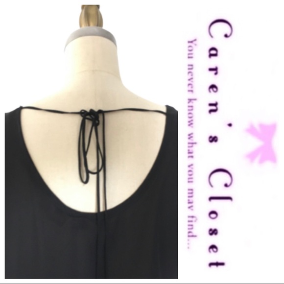 ANA Black Sequin Striped Chiffon Top - Picture 5 of 5